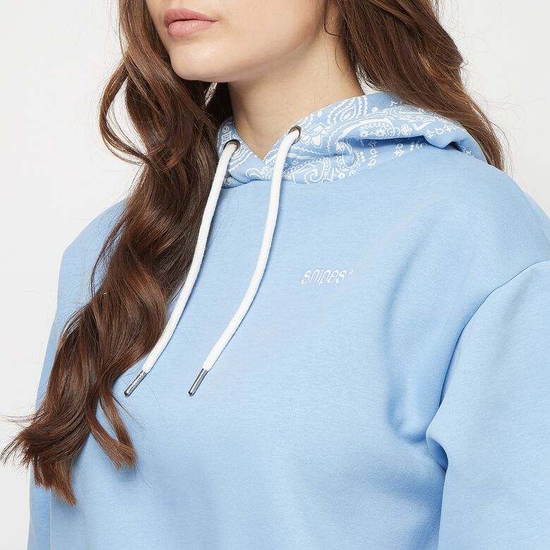 Felpa corta oversize con piccolo logo e stampa paisley