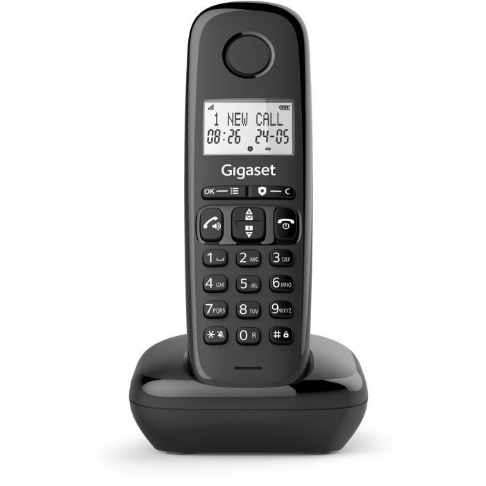 Gigaset BASIC 100 Preto — Telefone sem fio mono, tela de 1,5