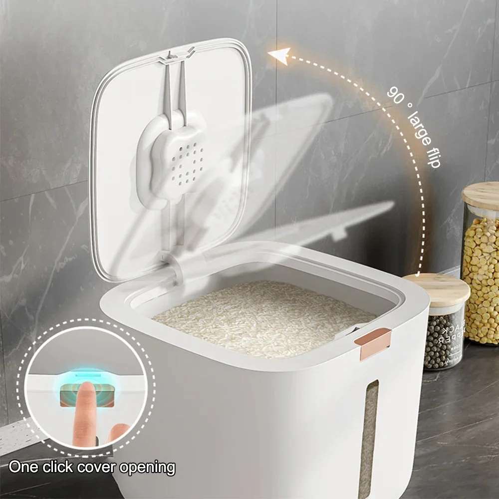 Seau à riz 20/10 kg, étanche à l'humidité et aux insectes, avec réservoir fermé et surface pressée. Seau de rangement pour riz en poudre à parois épaisses. Boîte de rangement pour la cuisine.