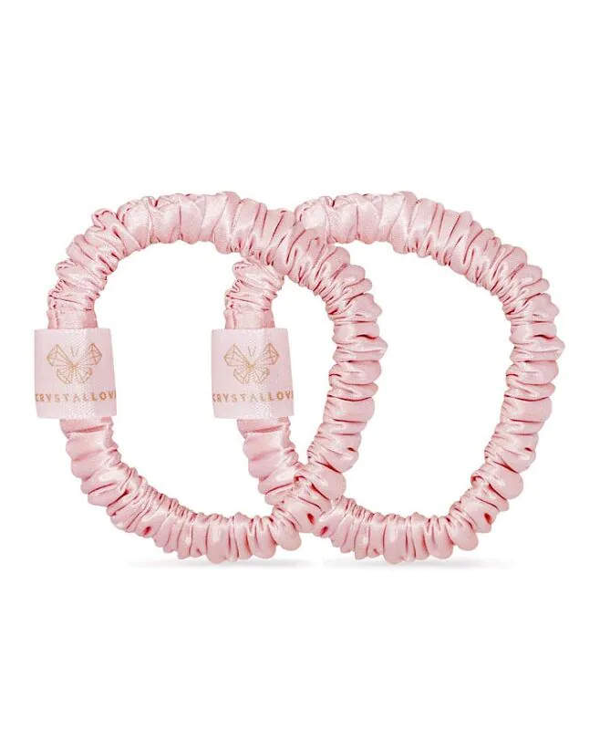Crystallove Rose Quatrz Home Spa Set (Roller z Kwarcu Różowego + Opaska z Jedwabiu + 4 Gumki z Jedwa