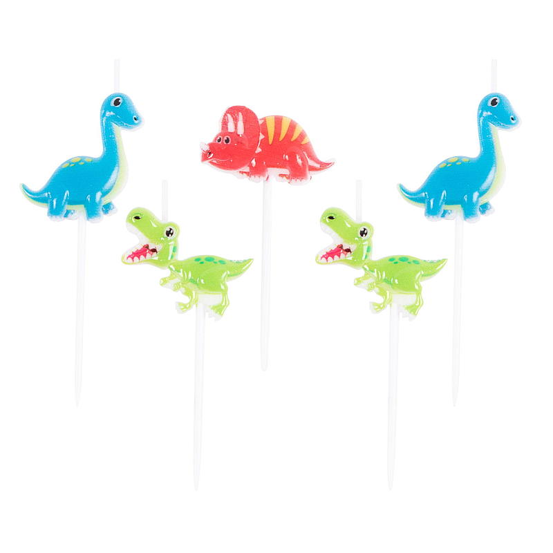 Velas para pastel Giform, 5 unidades, Dinosaurio