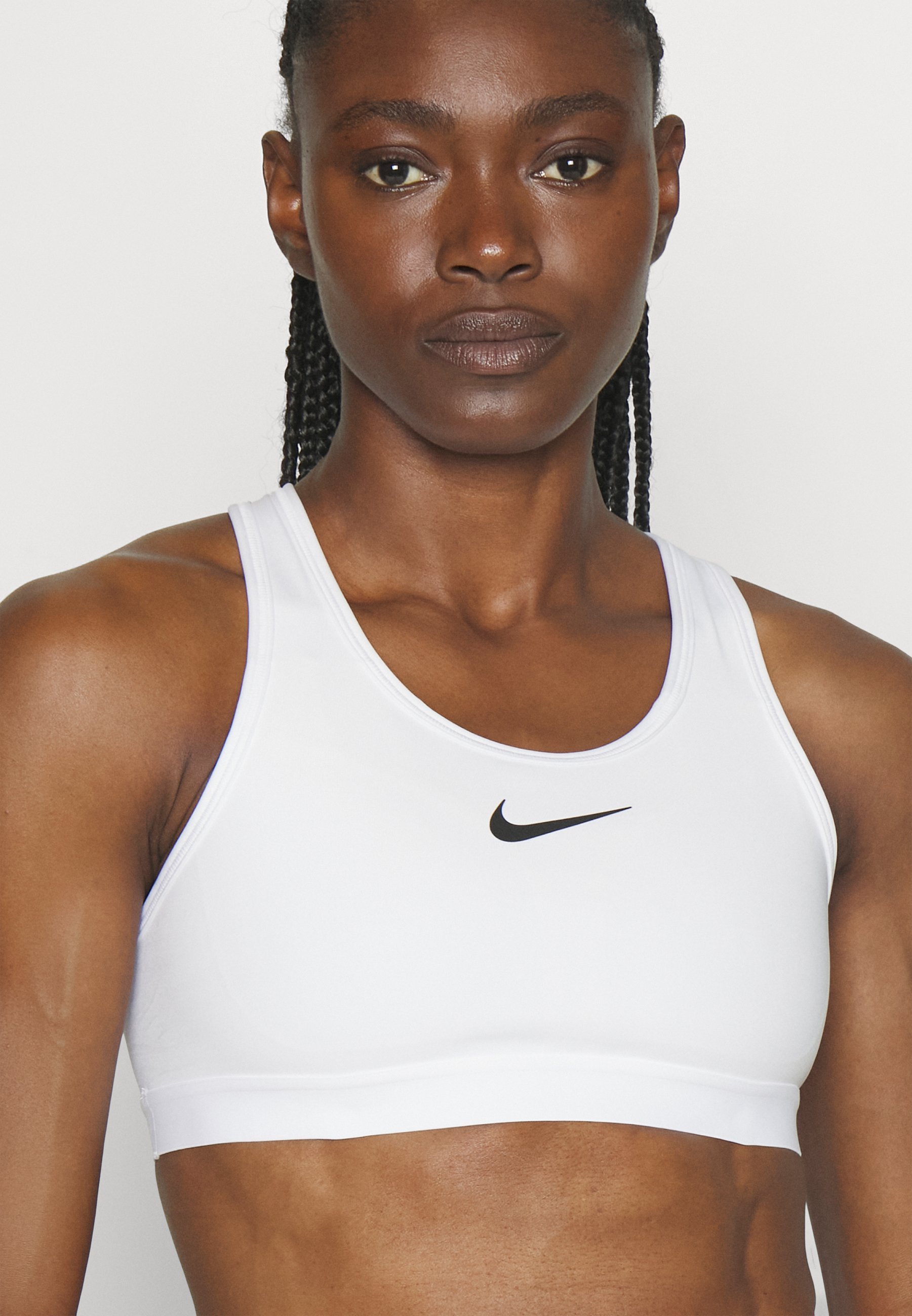 Nike Performance SWOOSH HIGH SUPPORT - Sportovní podprsenka s vysokou oporou - bílá/černá