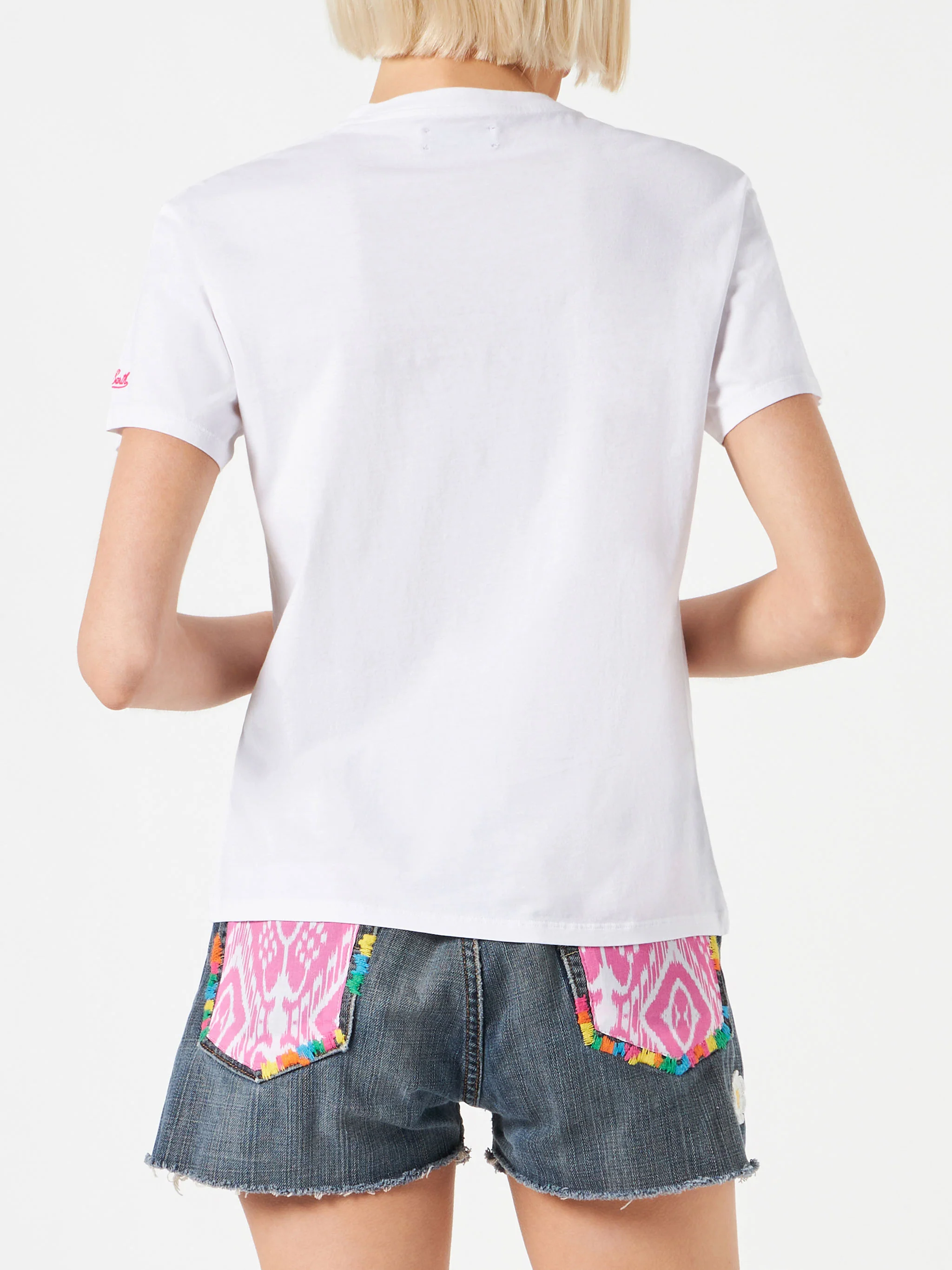 Dames katoenen T-shirt met Saint Barth-print