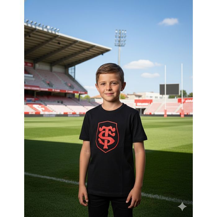 Kinder-T-Shirt – STADE TOULOUSAIN – Toulouse – 100 % Baumwolle – Kurzarm – Rugby