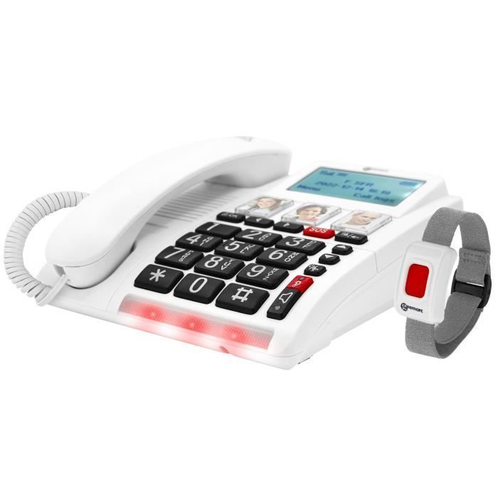 Teléfono para personas mayores - GEEMARC - CL9000 - Función SOS - Pulsera SOS - Pantalla nítida 4G