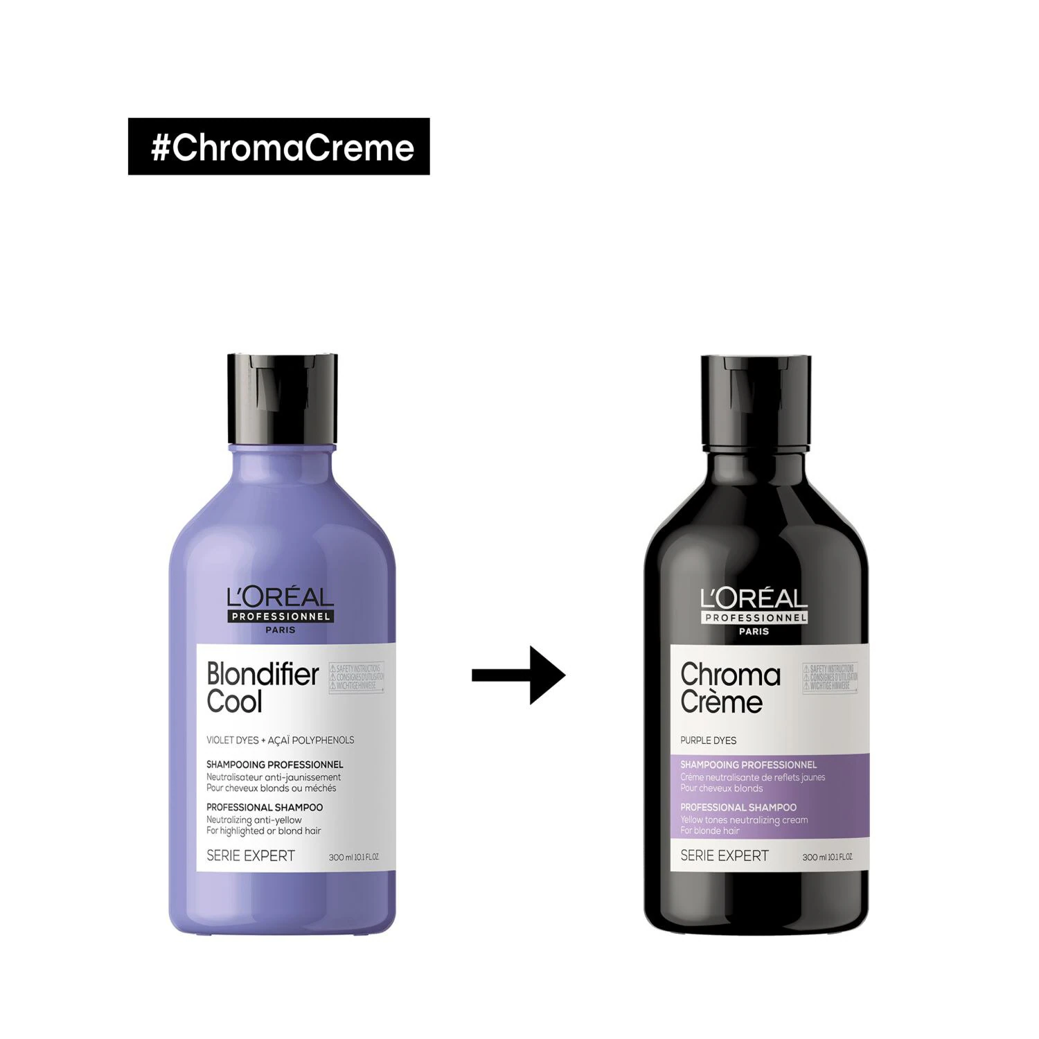 Serie Expert Chroma Creme - șampon violet pentru păr blond