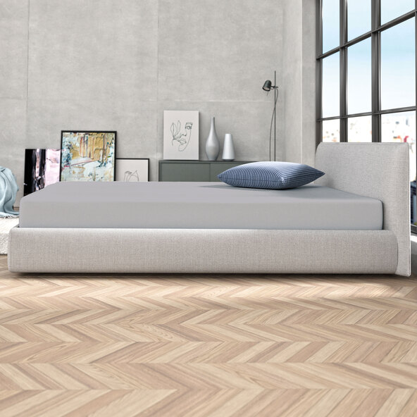Cearșaf cu elastic din jerseu de iarnă, 90-100 x 200 cm, gri
