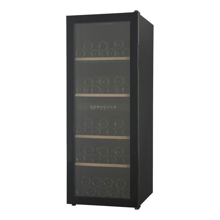 GEDTECH GWC86 Weinkühlschrank zur Reifung – Freistehend – 86 Flaschen – Zwei Temperaturzonen – Holzregale – No-Frost – Schwarz