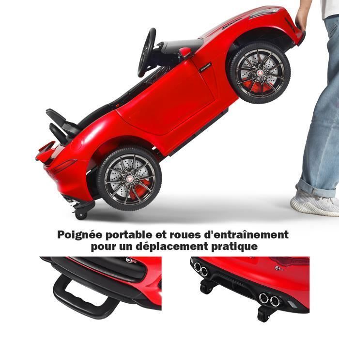 Coche eléctrico infantil Jaguar de 12 V/4,5 V para niños de 3 a 8 años, control remoto 2.4G, velocidad de 3 a 5 km/h, 2 motores, MP3, USB, TF, color rojo Story.