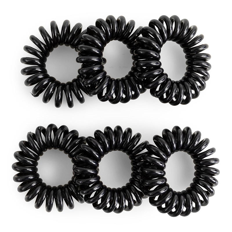 Essentii Bandeau spirale, lot de 6, noir