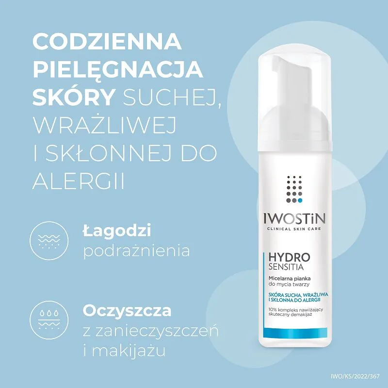 Iwostin Hydro Sensitia Pianka do mycia twarzy i demakijażu