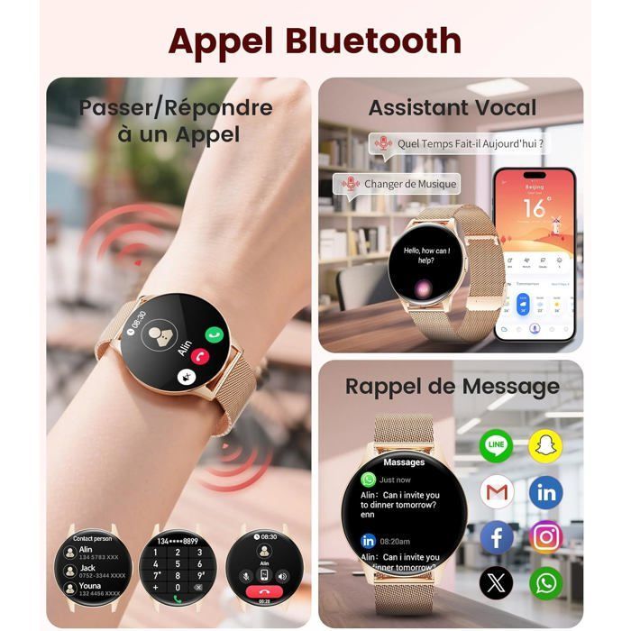 Smartwatch da donna, schermo AMOLED da 1,43
