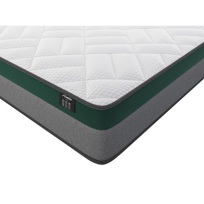 Set letto 140 x 190 cm con rete a doghe + materasso a molle insacchettate di 22 cm di spessore - PRESTIGE di YSMÉE