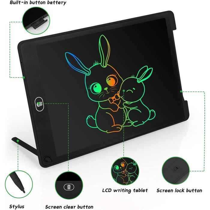 12-inch Multifunctional Colorful Children's Drawing Tablet - The tablet's LCD screen is colorful and uses the latest technology