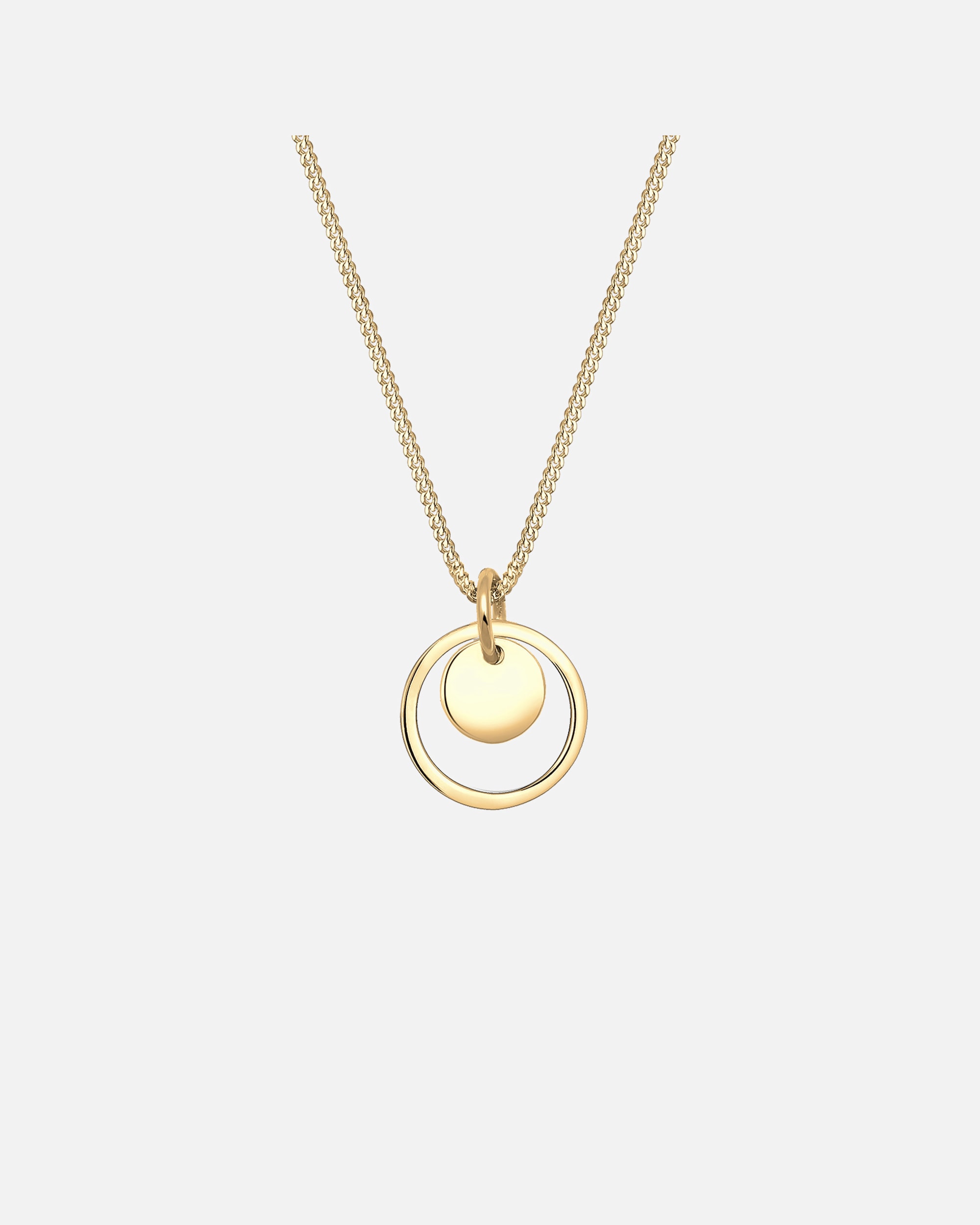 Elli Femmes Pendentif Cercle Plaquette Geo Look en Argent Sterling 925