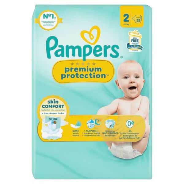 „Pampers Premium Protection“ 2 dydžio sauskelnės<br>2 dydis (4–8 kg), 35 vnt.