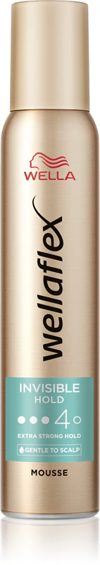 Mousse capilar Wella Wellaflex Invisible Hold com fixação muito forte.