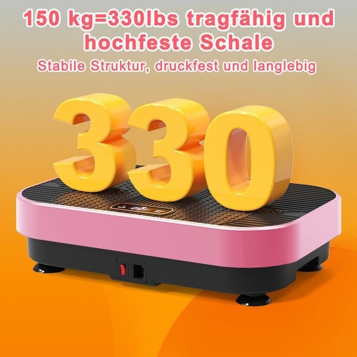 Plataforma vibratoria rosa con Bluetooth para fitness - Entrenamiento completo en casa 47,8 x 32,2 x 11,5 cm - Plato vibratorio con música