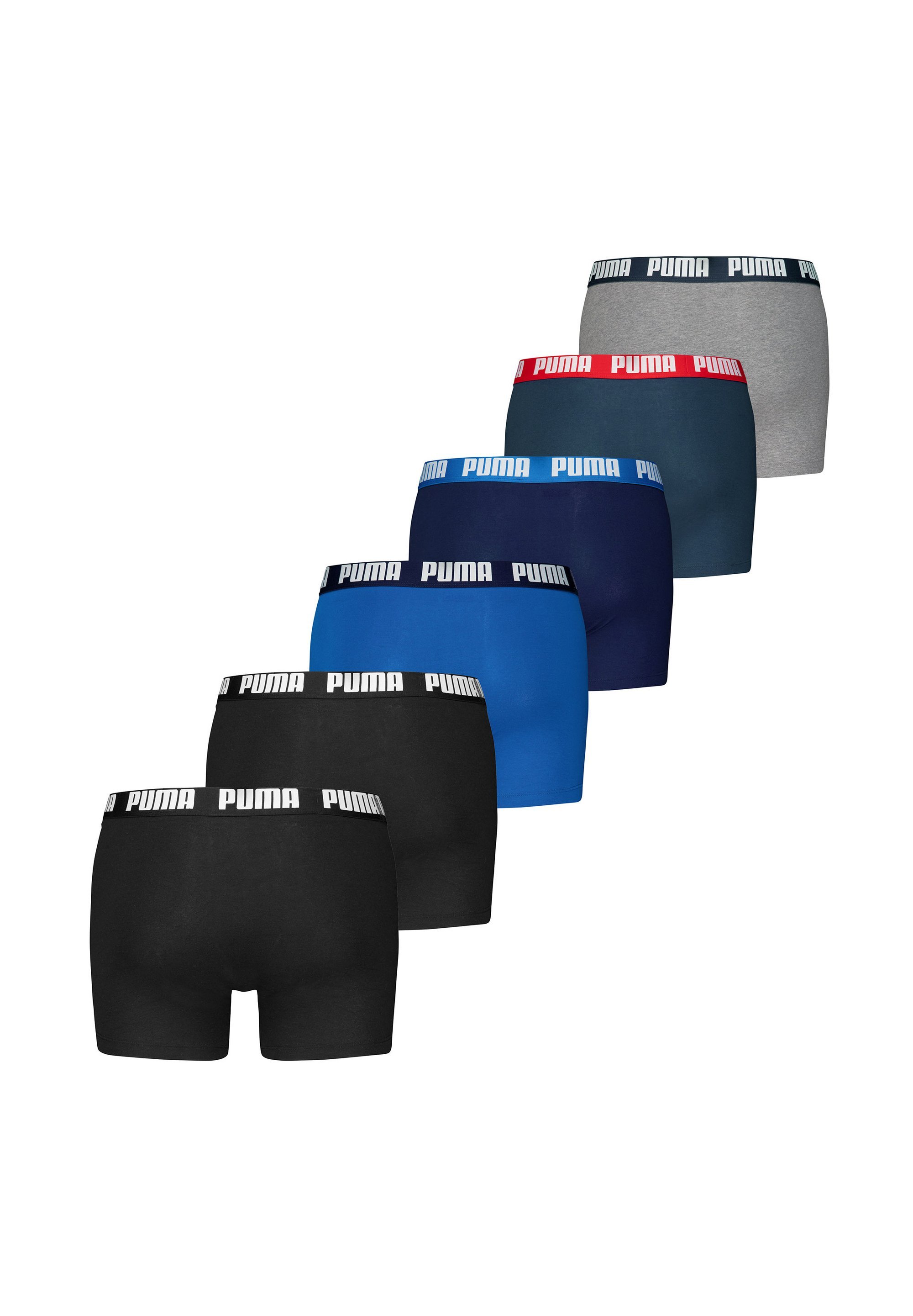 Puma EVERYDAY 6-pack - Zwembroekjes - blauw/zwart