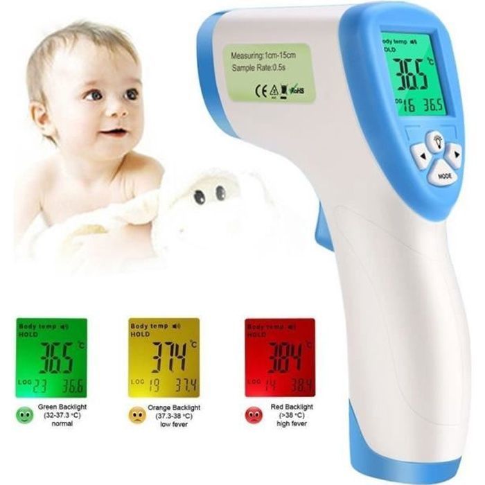 Babythermometer, thermometer voor kinderen/volwassenen/oppervlaktethermometer voor objecten, contactloze digitale infrarood voorhoofdthermometer