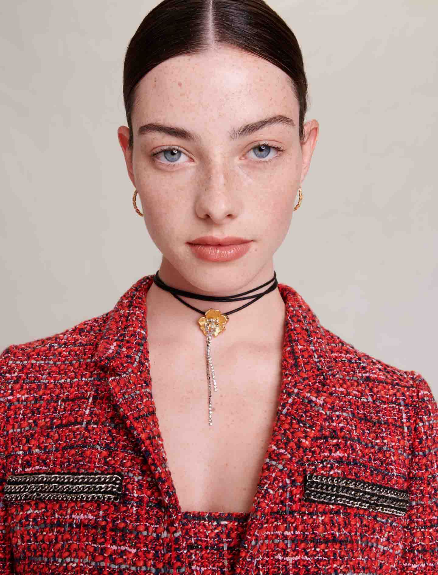 Salopetă din tweed - Roșu