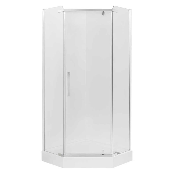Szklana kabina prysznicowa 5 kątna chrom 80x80 195 cm 6mm