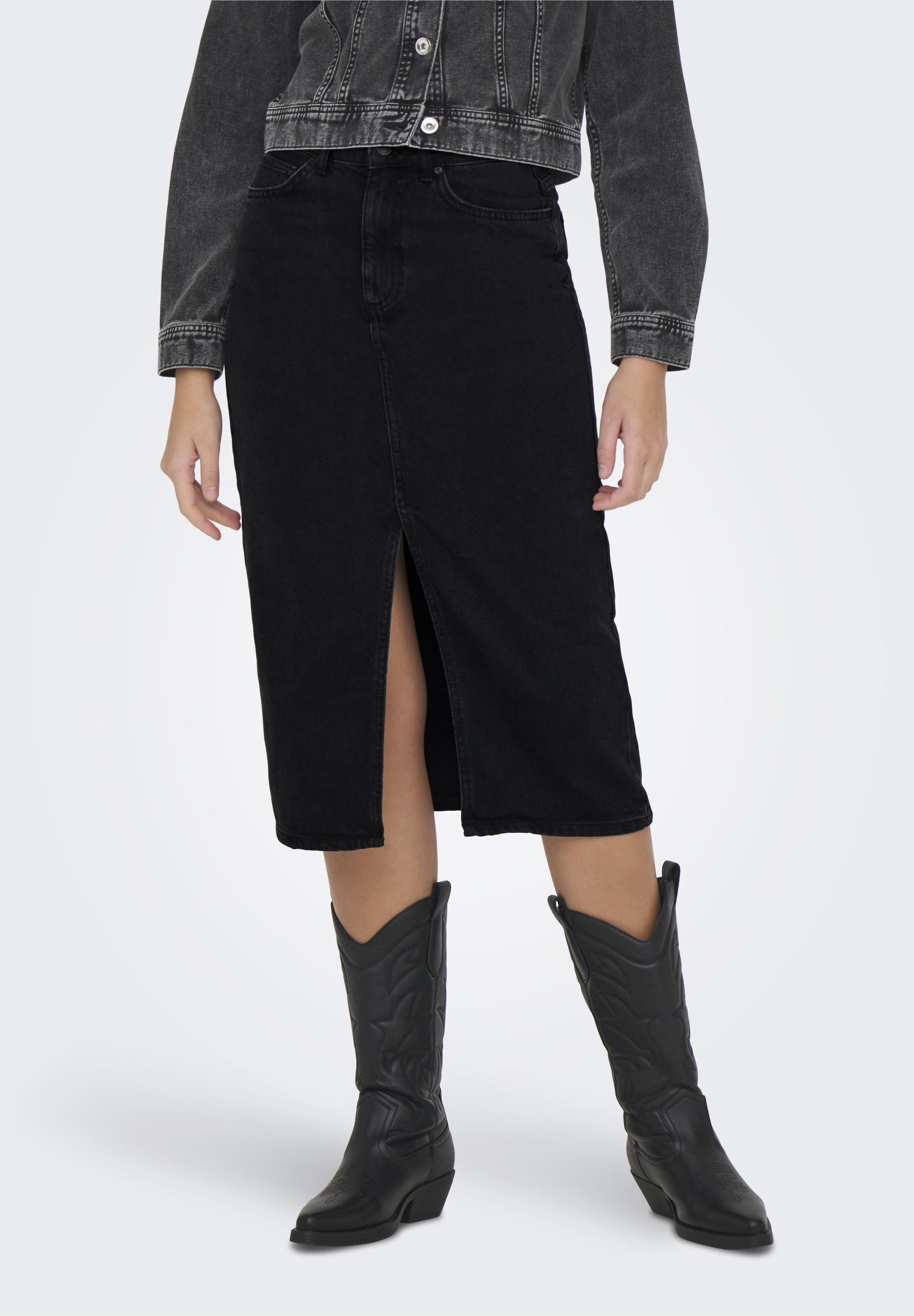 ONLY ONLBIANCA - Denim rok - gewassen zwart