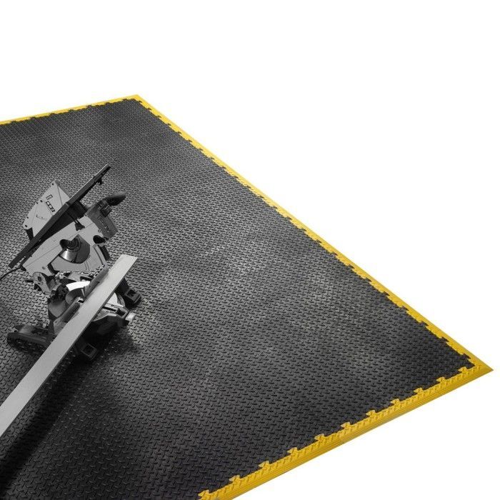 Paquete de 5 tiras de remate hembra para baldosas de PVC negras, con clip, antideslizantes, cuadradas, para garaje/taller, PS50CRN/F INTEC