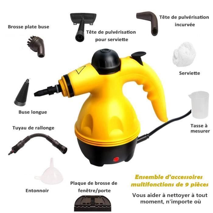 Nettoyeur vapeur - MAGICFOX - Portable - 9 accessoires - 350 ml - 1000 W