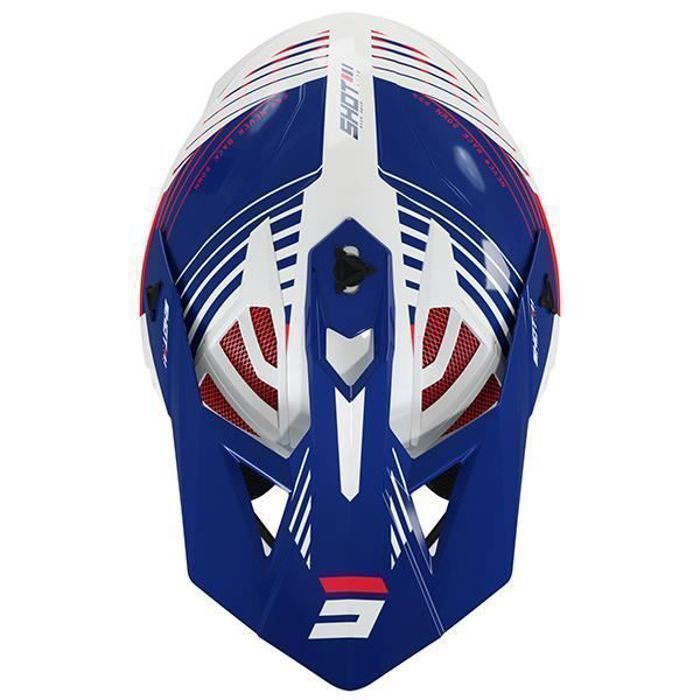 Casco Shot Lite Fury Azul Marino Rojo Brillante