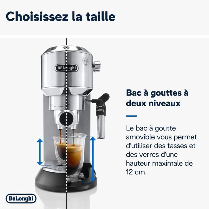 Manual espresso machine - De'Longhi - Dedica style - EC685.M - Stainless steel