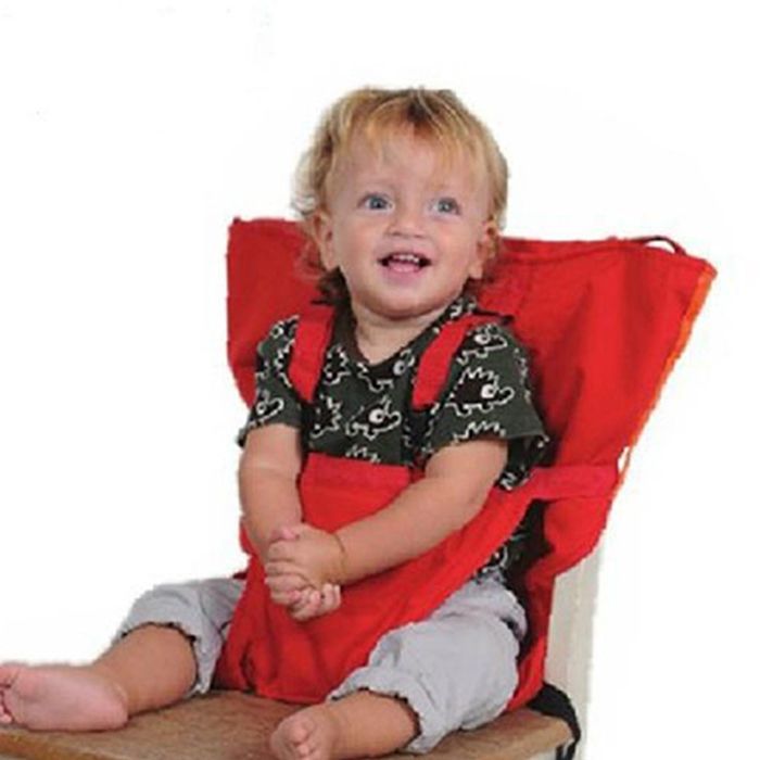Seggiolino/tavolino pieghevole per neonati/bambini - Poliestere rosso, da viaggio