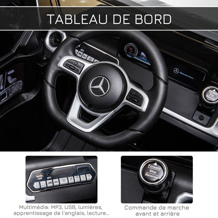 HOMCOM officially licensed Mercedes 12V electric ride-on car for children with parental remote control, max speed 5 km/h - black