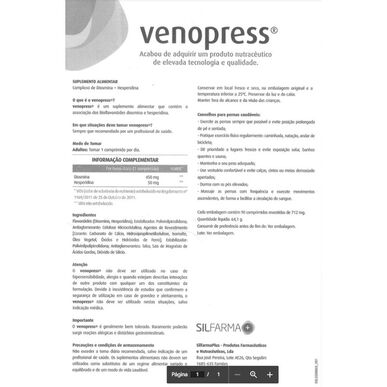 Venopress-ravintolisä suonikohjujen hoitoon, 90 tablettia.