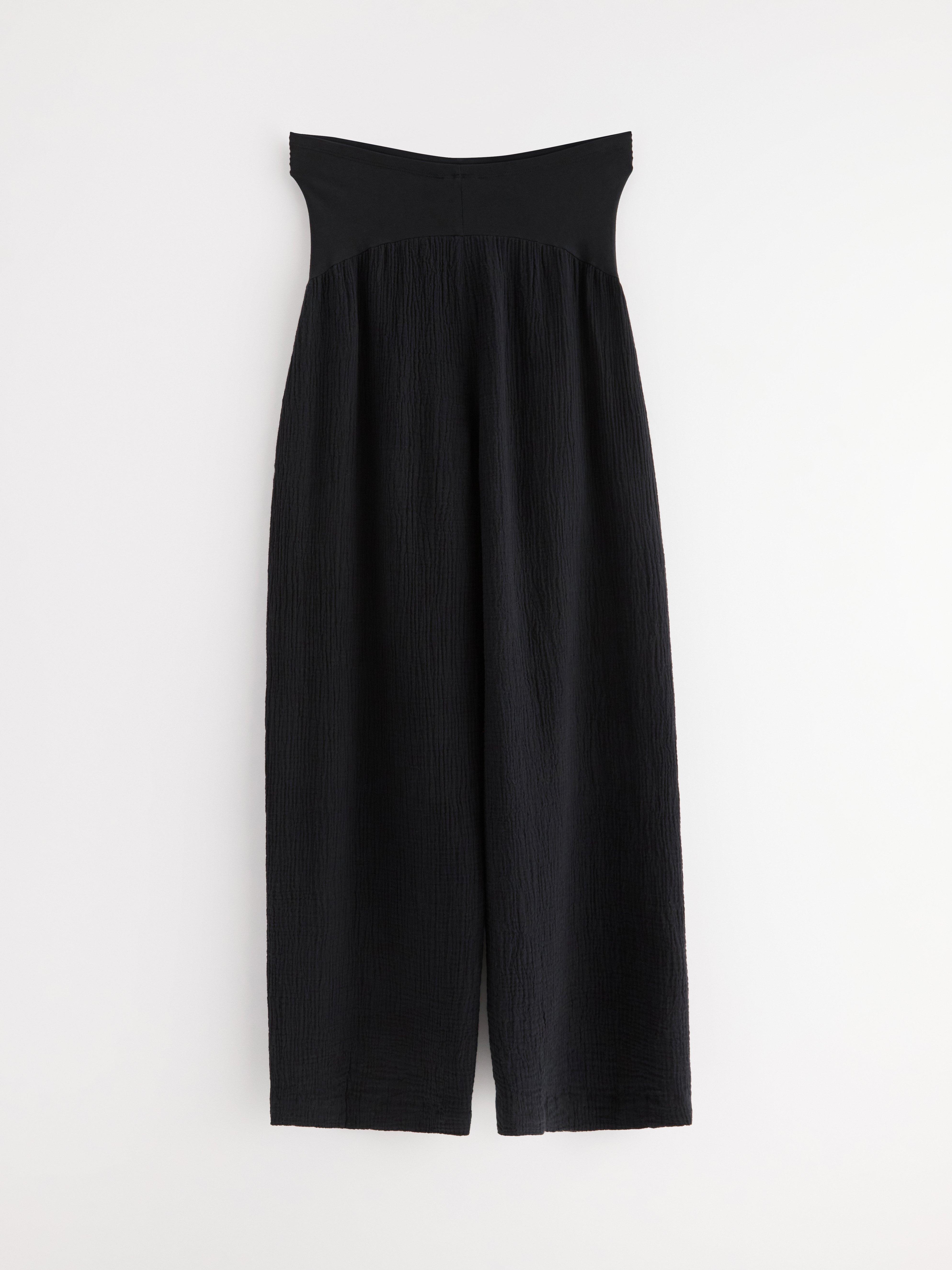 Pantalon droit froissé noir MOM