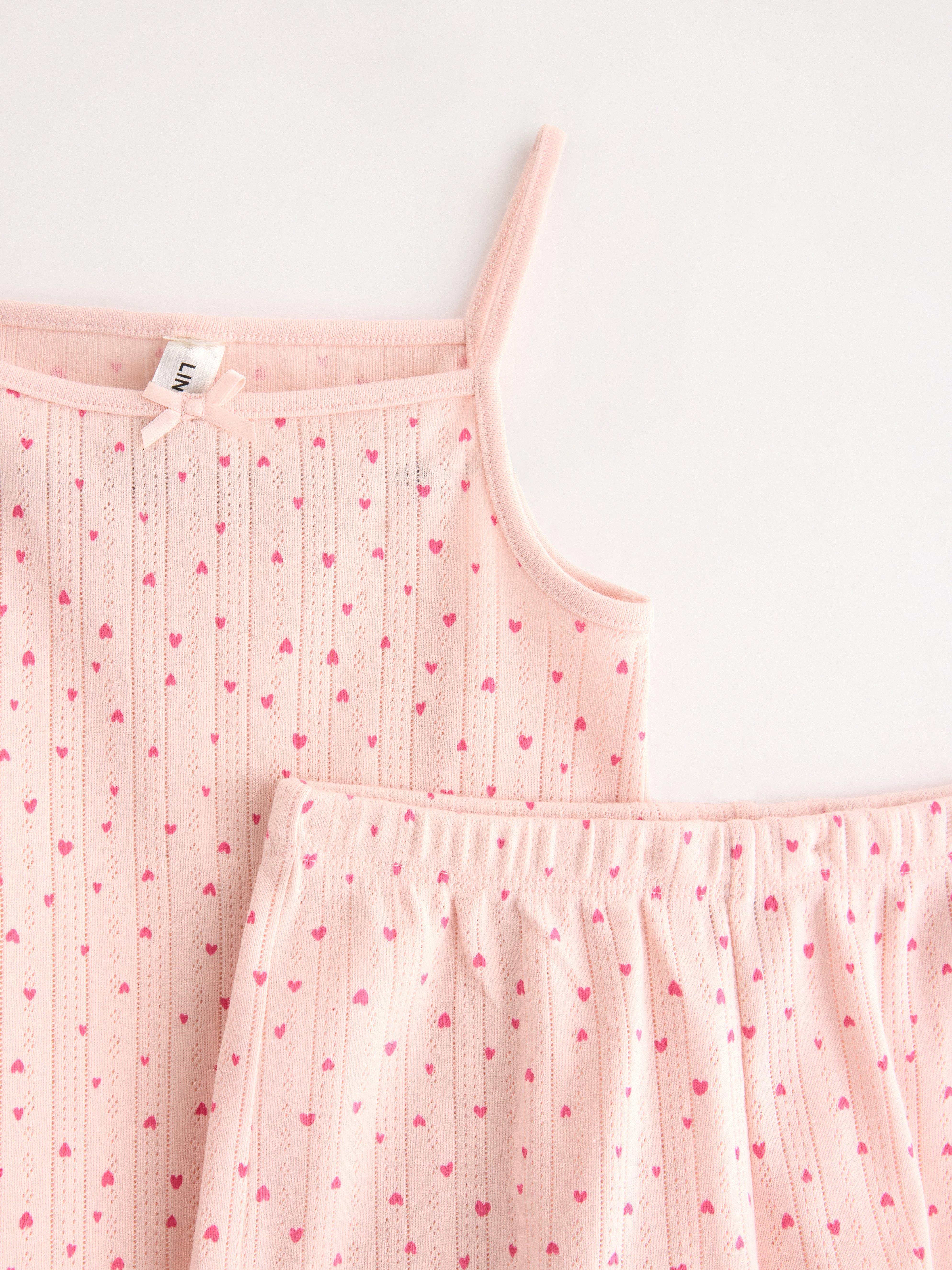 Pijama de malha rosa claro