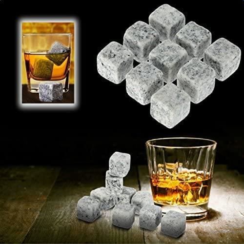 Whiskey Stones - Granite - Set of 9 - Reusable - Drink Coolers - Non-diluting