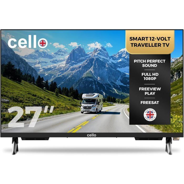 Televisor inteligente de viaje - SUTEO - 27 pulgadas - WebOS - Freeview Play - Sonido Perfect Pitch