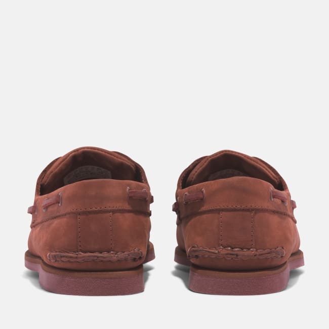Scarpa da Barca in Pelle Classic da Uomo in                rosso scuro