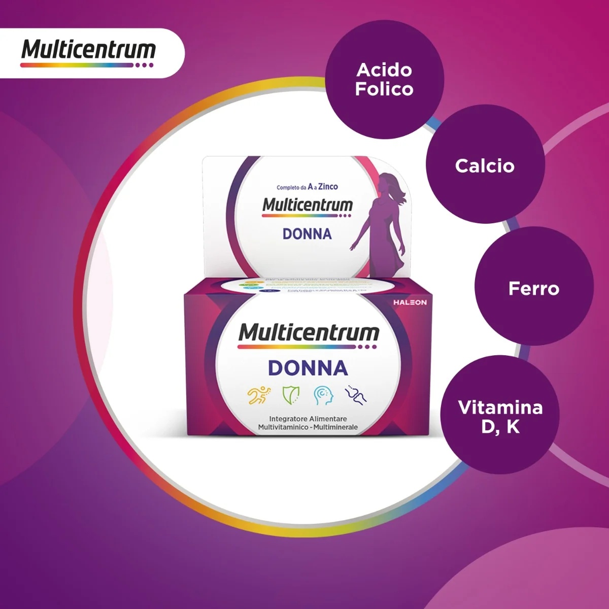 MULTICENTRUM Multicentrum Donna Novo 30 comprimidos Suplemento multivitamínico para mulheres