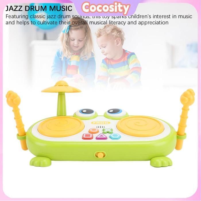 Tambor de juguete Cocosity para bebés, instrumento musical para niños, batería para juegos de rompecabezas.