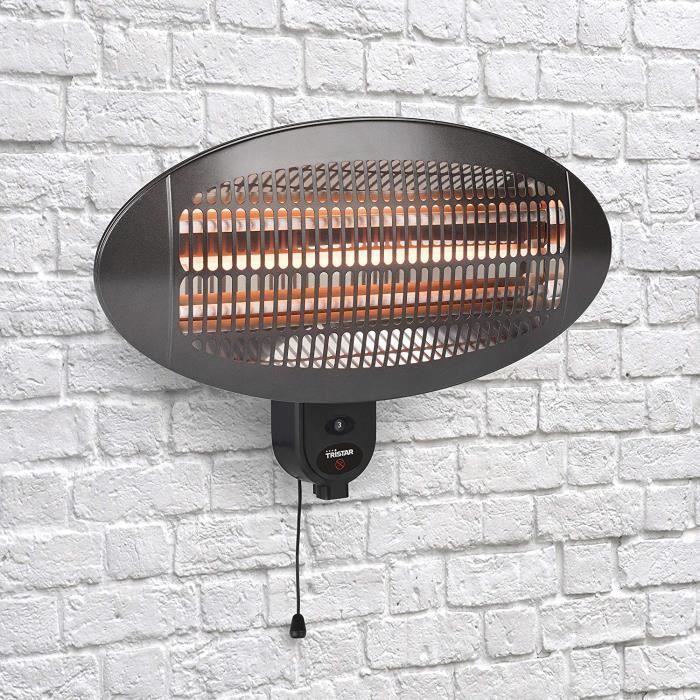 Riscaldatore da parete per esterni TRISTAR KA-5286 da 2000 W - Impermeabile IP65 - Nero