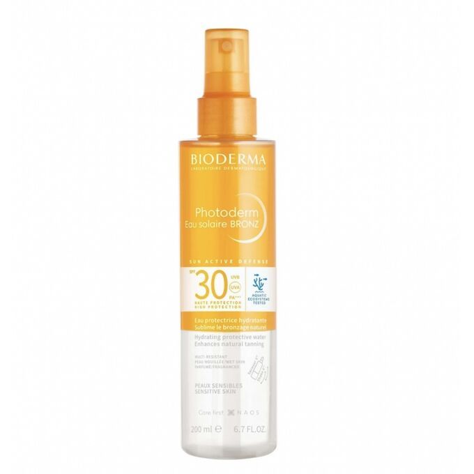Photoderm Eau Solaire Bronz SPF30 saules aizsargsprejs Aizsardzība pret sauli no aptiekas