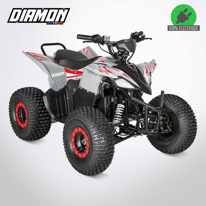 Quad eléctrico TYPHON de 1800 W, color rojo, para niños, de DIAMON MOTORS – 60 V, 20 Ah, ruedas de 8 pulgadas, no apto para circular por carretera.