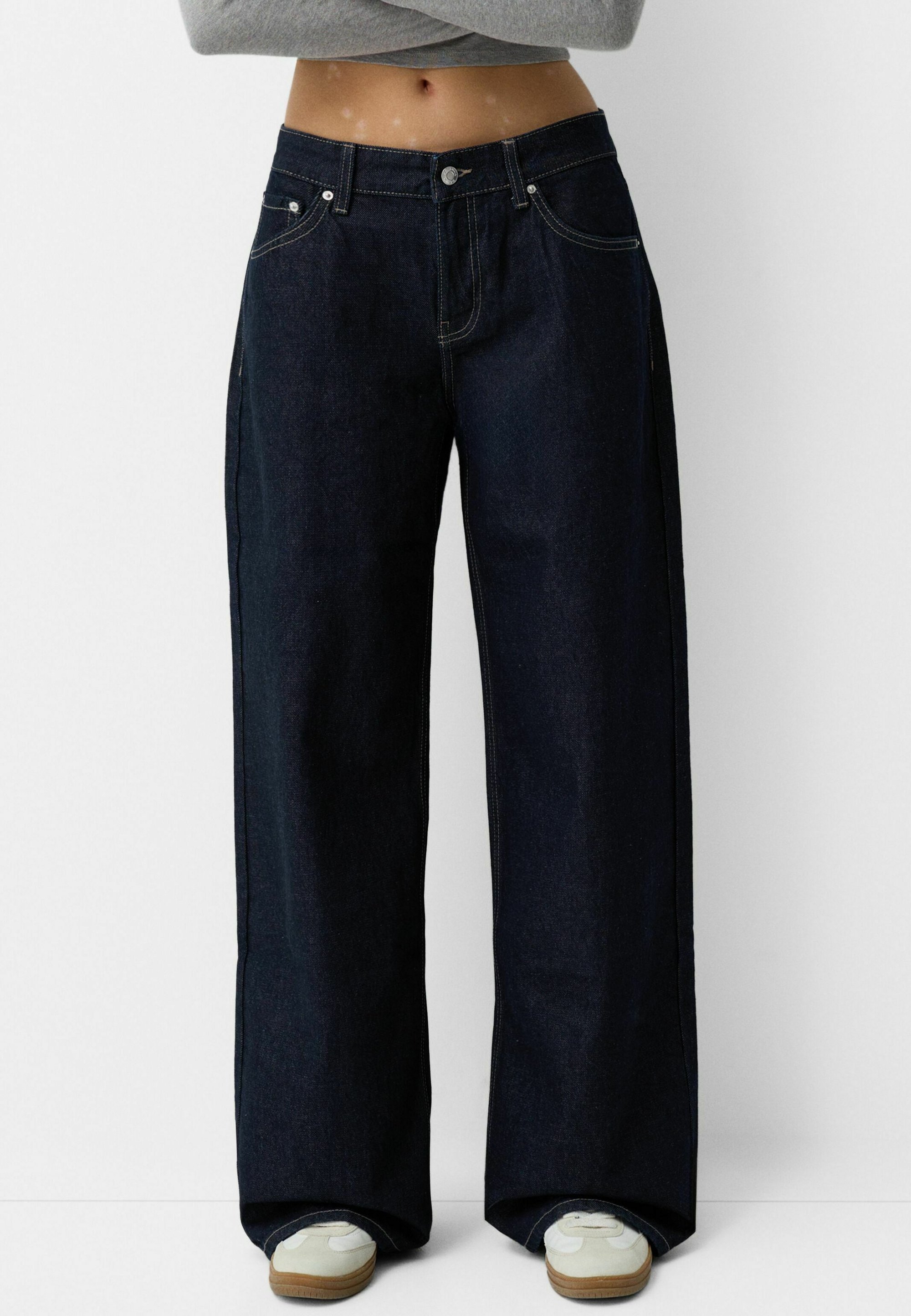 BOYFRIEND - Relaxed fit jeans - mørkeblåBershka
