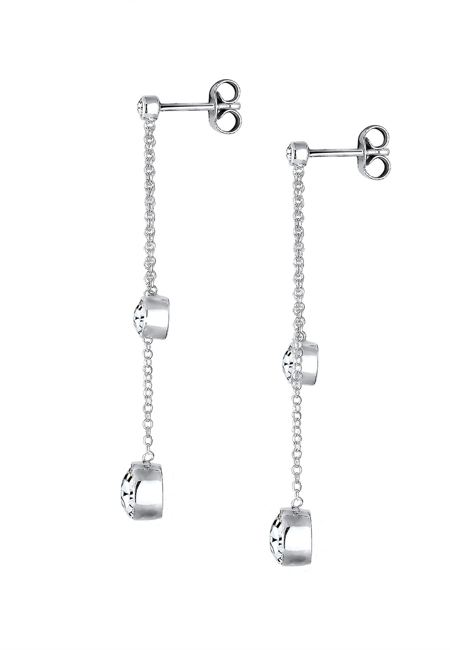 Elli Femmes pendentif d'oreilles filigrane élégant avec cristaux en argent sterling 925