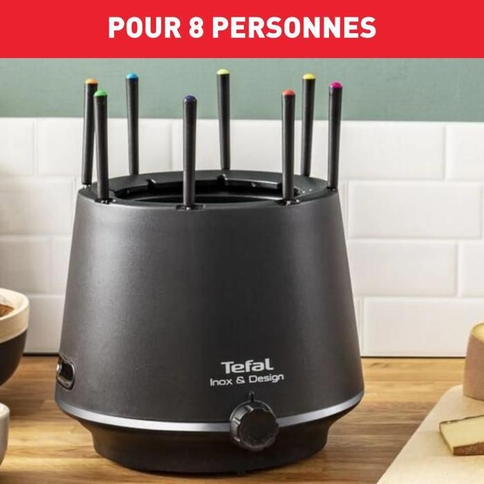 Olla para fondue Tefal EF265812 de acero inoxidable con base aislante - Diseño de nueva generación