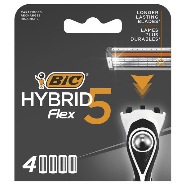 BIC Hybrid5 Flex keičiami skustuvo peiliukai<br>4 vnt.