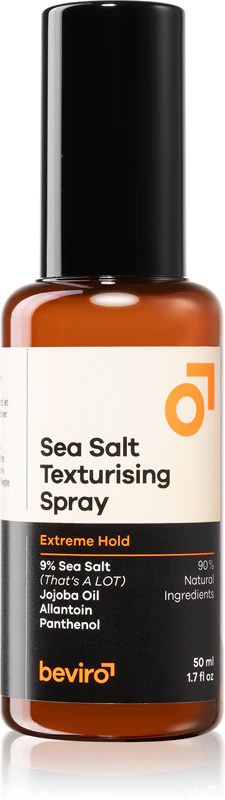 Spray texturizador de sal marinho Beviro - um spray de sal fixador muito potente.