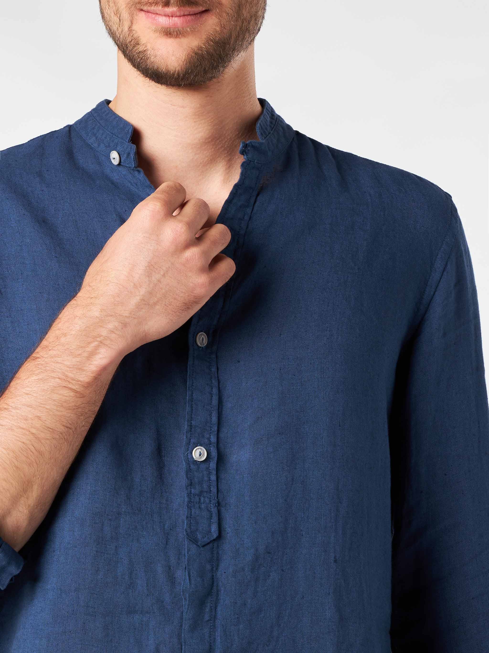 Blauw herenoverhemd
